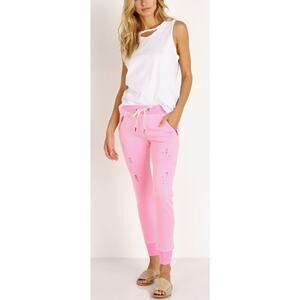 n:philanthropy Womens Gravity Deconstructed Pant Neon Pink Casual Jogger Size XS